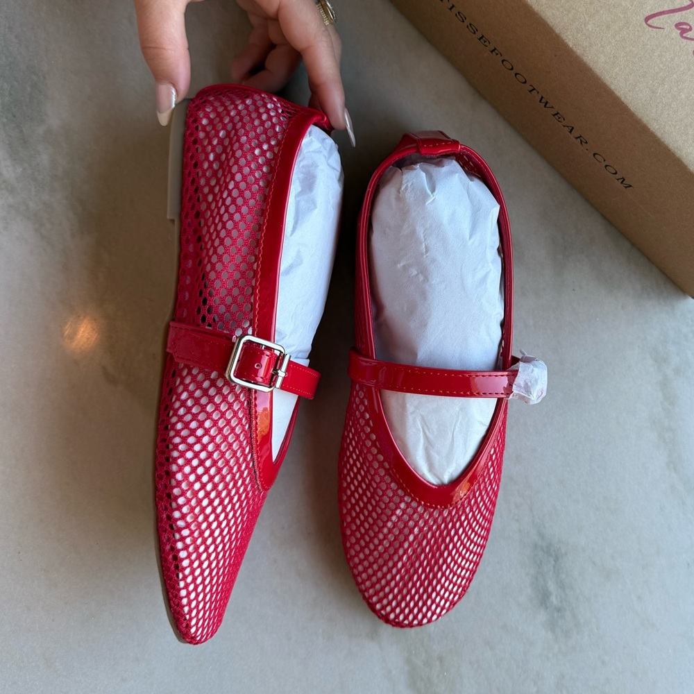 Coconuts by Matisse Red Mesh Flats Size 7